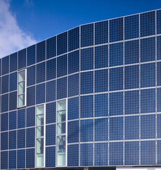 Solar panel on building